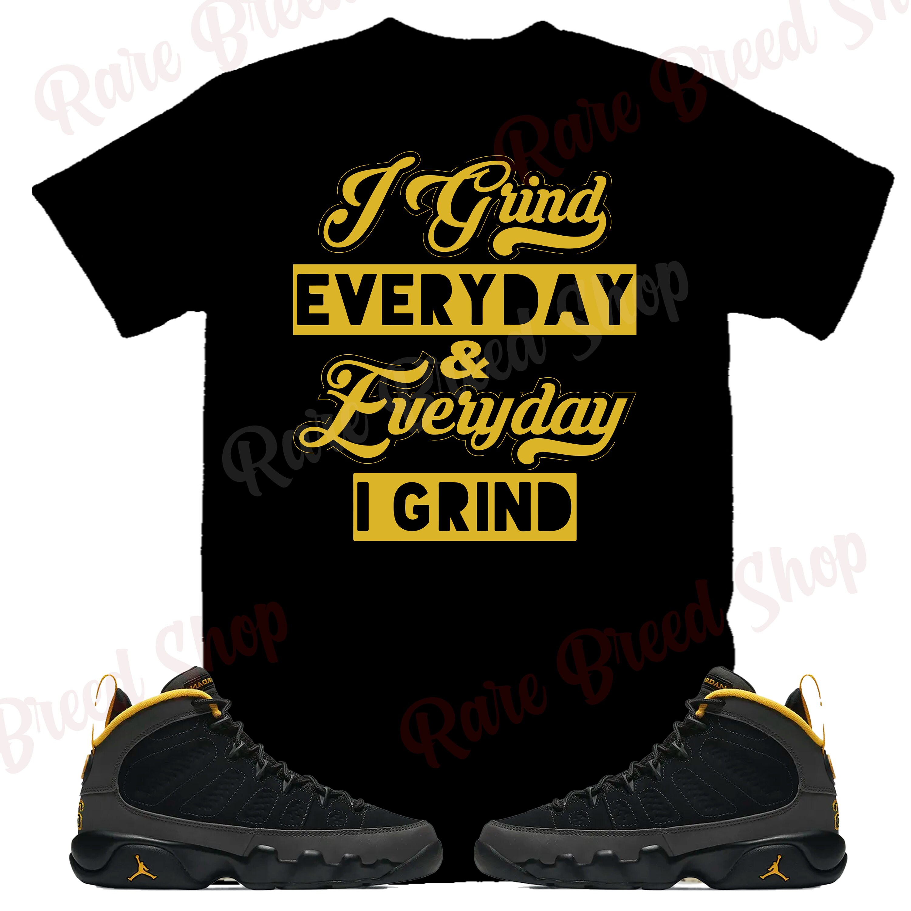 Air Jordan Retro 9 Dark Charcoal University Gold I Grind Etsy