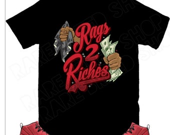 black shirt with red logo