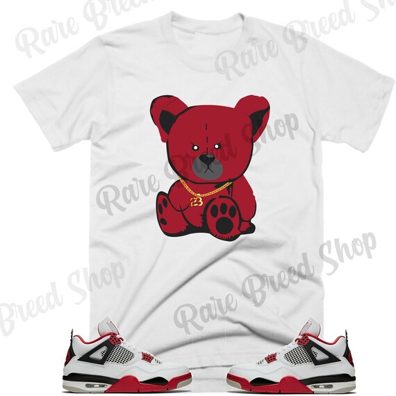 Air Jordan 4 camiseta rojo fuego retro 4 fuego | Etsy España