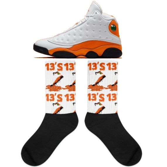 Jordan 13 Starfish Matching Socks Fits 