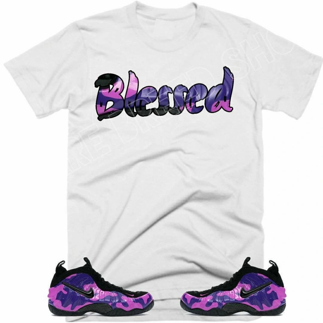 nike air foamposite pro purple camo shirts
