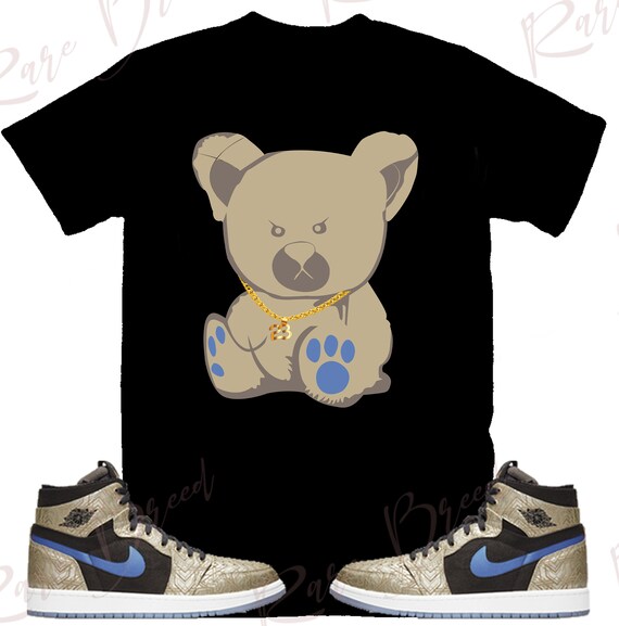 Teddy Bear Shirt a juego con Air Jordan Retro 1 Gold Laser | Etsy México
