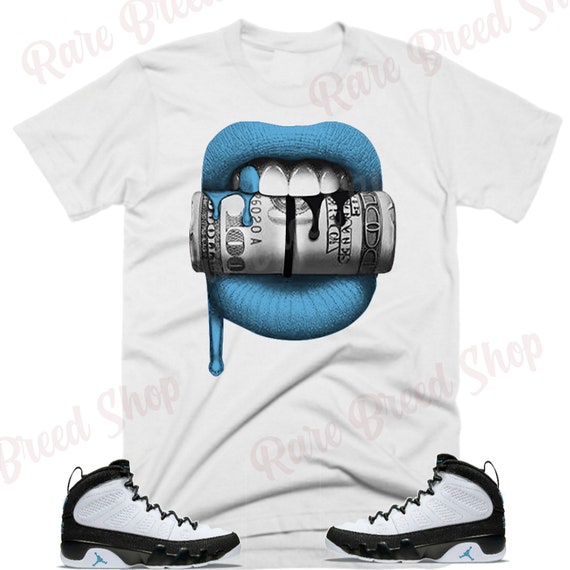 Air Jordan Retro 9 University Blue Dollar Bite Sneaker Tee Etsy