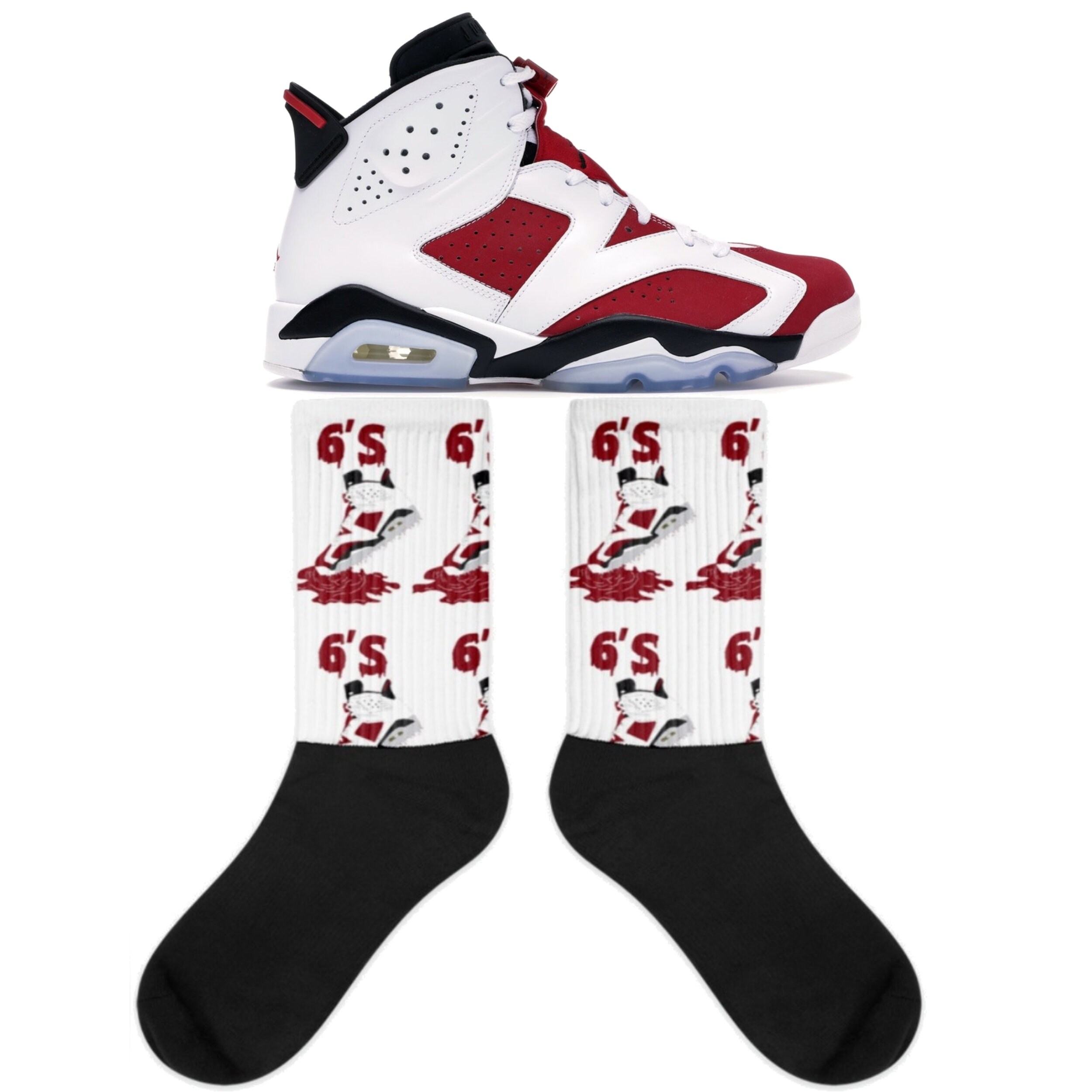 Carmine Jordan 6 Matching Socks Fits 