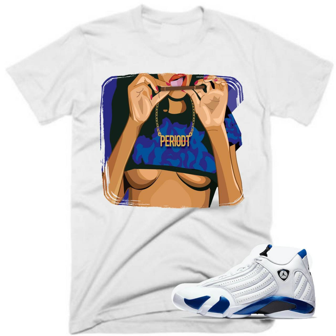 hyper royal blue graphic tee