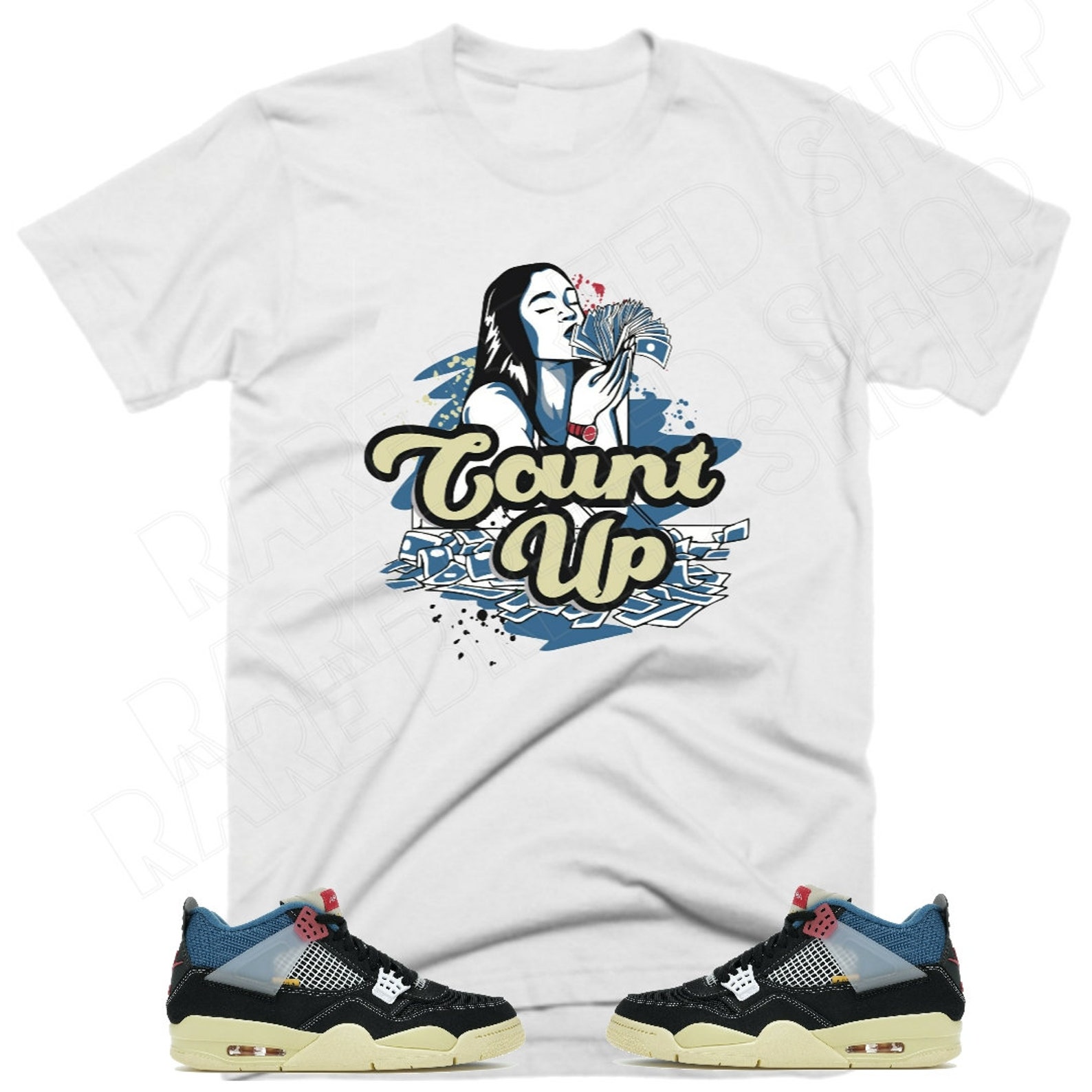 Jordan 4 Union X Shirt Jordan 4 Union X Off Noir Count Up | Etsy