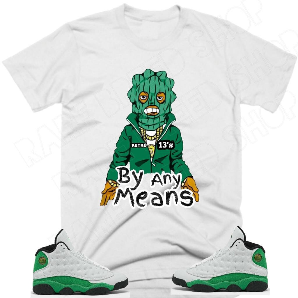 green and white jordan 13 shirt