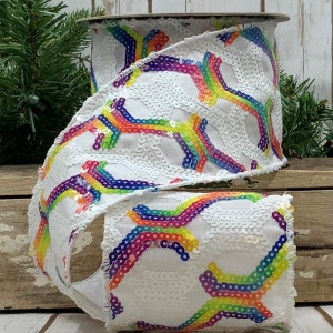 Colorful Geometric Sequin Ribbon D. Stevens