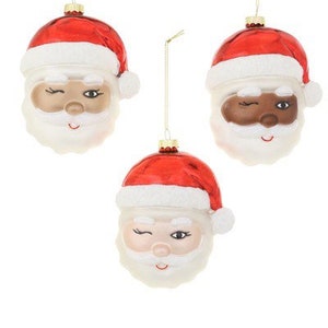 Winking Santa Ornament - Multiple Skin tones