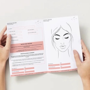 Dermal Filler Consent Form | Editable Peach Aesthetic Template | Digital Download for Aesthetic Practitioners & Beauty Clinics