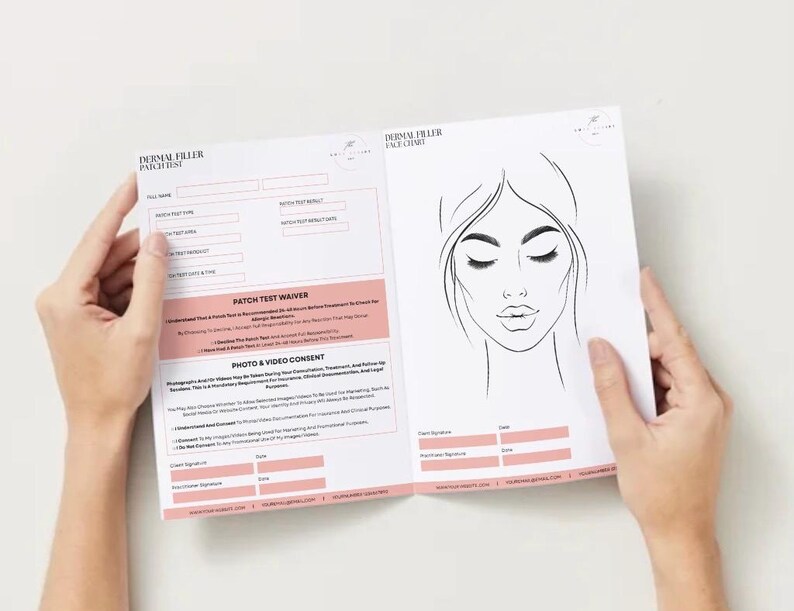 Dermal Paper Dermal Filler Consent Form | Editable Peach Aesthetic Template ...