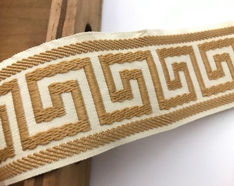 Price is for 2 yards Tangerine Greek Key Trim