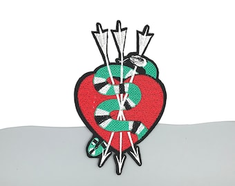 Snake /& Bee Embroidery patch 1 Set Red Heart
