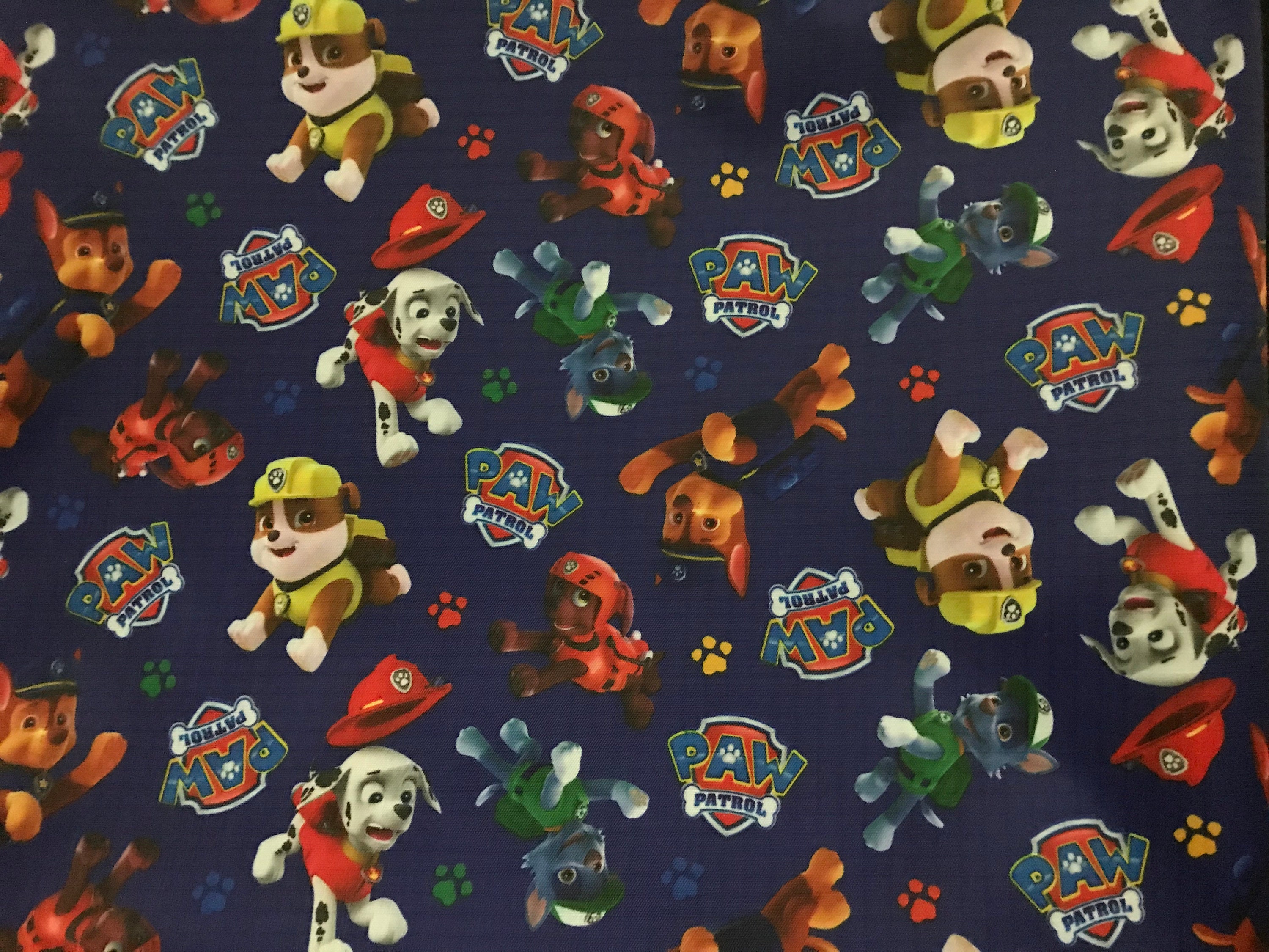 Free Shipping Paw Patrol Waterproof Vinyl Fabric Navy Blue Etsy