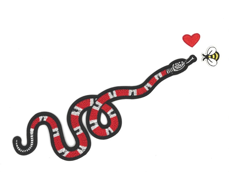 Snake /& Bee Embroidery patch 1 Set Red Heart