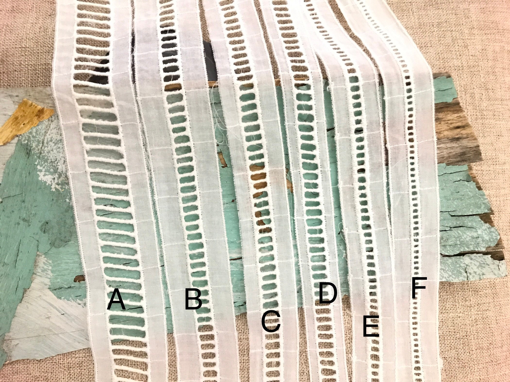 Off-White Cotton Entredeux Beading Sewing Tape, Heirloom Cotton Inser…