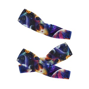 Colorful Universe Arm Cover,Arm Sleeves,UV Sunscreen Sleeve Camouflage sleeves cooling sleeves Long Arm Cover image 5