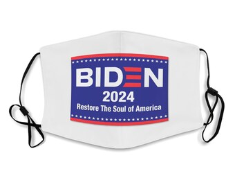 2024 Biden Restore The Soul of America Washable and Breathable 3 Layers Cotton Face mask with Filter