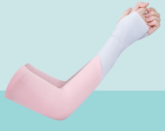 Fashion Splicing Design Arm Sleeves Sun Protection for Sports, Cycling, Golf, Driving Summer Gloves