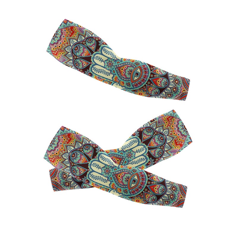 A Pair of Hamsa Arm Sleeves,UV Protection Driving Sleeves image 2