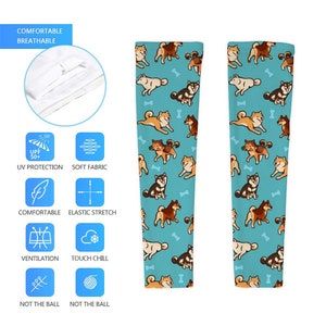 Various Dog Patterns Long Arm Sleeves Long Arm Warmers,Sun Protection Sleeve.Drive UV Protection.Must Have Driving Supplies For Ladies image 7