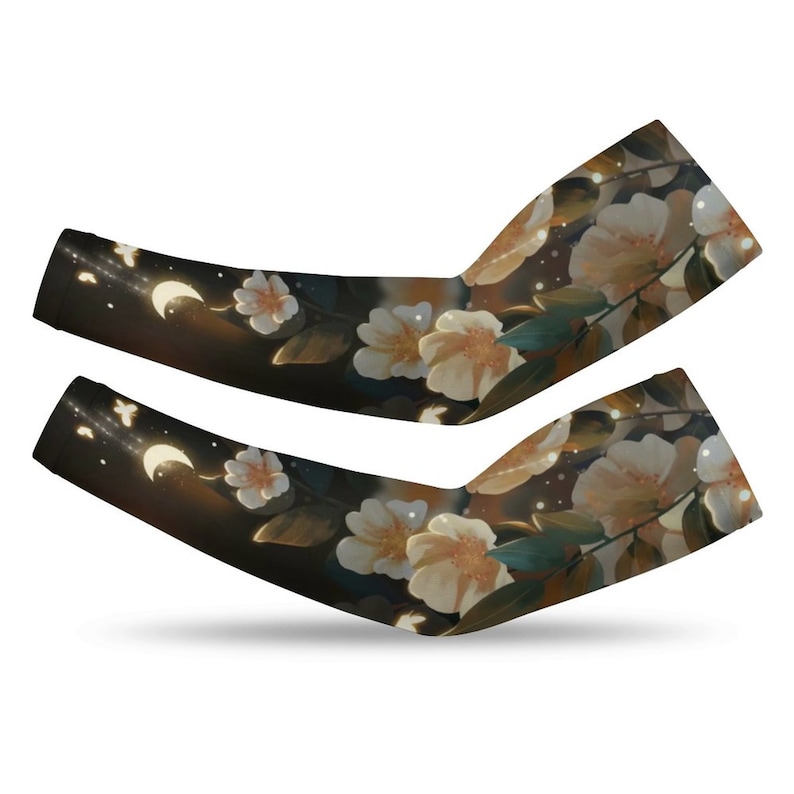 Flowers Floral Printed Long Arm Sleeves Long Arm Warmers,Sun Protection Sleeve.Drive UV Protection. image 1