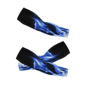 Blaze Blue Arm Cover,Arm Sleeves,UV Sunscreen Sleeve Camouflage sleeves cooling sleeves Long Arm Cover image 6