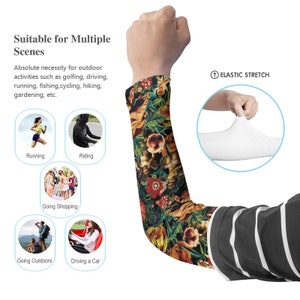 Hera & Zeus Garden Pattern Sleeves Arm Protection for Women Men Cooling Sports Sleeves for Golf, Running, Cycling, Hiking image 4