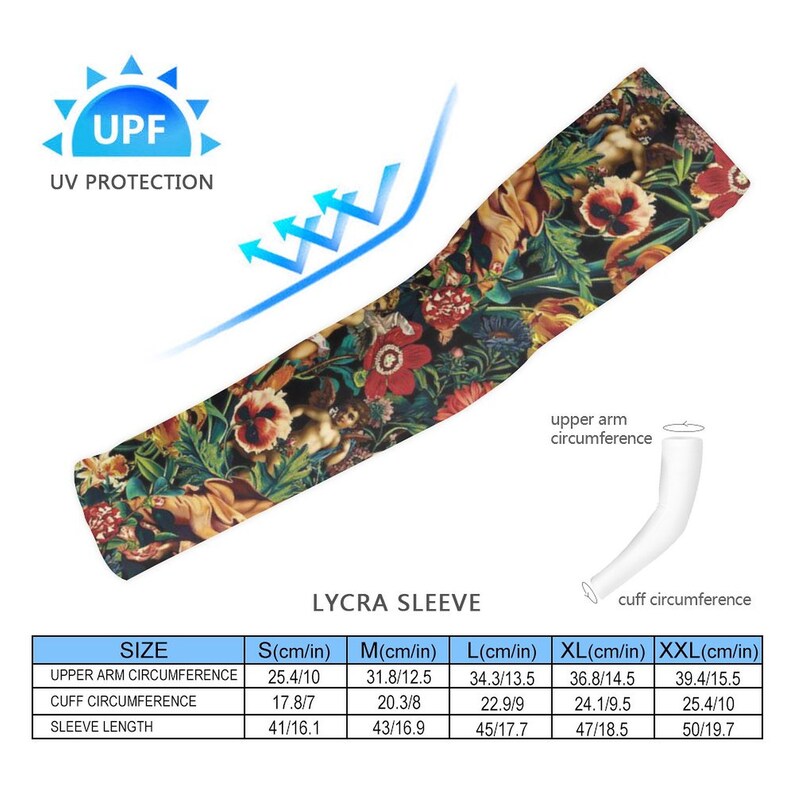 Hera & Zeus Garden Pattern Sleeves Arm Protection for Women Men Cooling Sports Sleeves for Golf, Running, Cycling, Hiking image 3