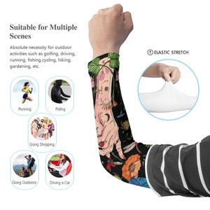 Summer Cicadas Chirping Printed Long Arm Sleeves Long Arm Warmers,Sun Protection Sleeve.Drive UV Protection image 7