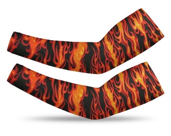 Hot Flames  Flower Long Arm Sleeves Long Arm Warmers,Gift For Lady