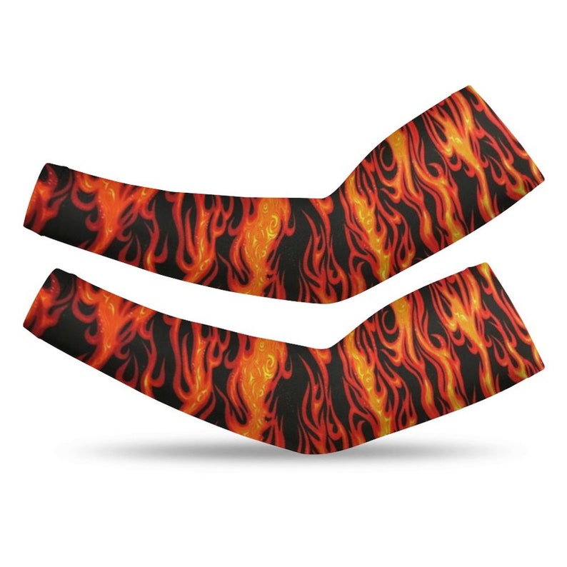 Hot Flames Flower Long Arm Sleeves Long Arm Warmers,Gift For Lady image 1