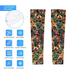 Hera & Zeus Garden Pattern Sleeves Arm Protection for Women Men Cooling Sports Sleeves for Golf, Running, Cycling, Hiking image 2