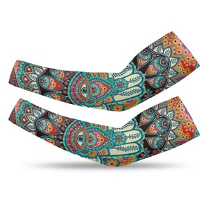 A Pair of Hamsa Arm Sleeves,UV Protection Driving Sleeves