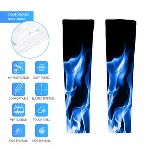 Blaze Blue Arm Cover,Arm Sleeves,UV Sunscreen Sleeve Camouflage sleeves cooling sleeves Long Arm Cover image 2