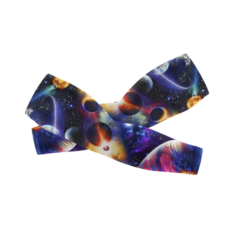 Colorful Universe Arm Cover,Arm Sleeves,UV Sunscreen Sleeve Camouflage sleeves cooling sleeves Long Arm Cover image 1