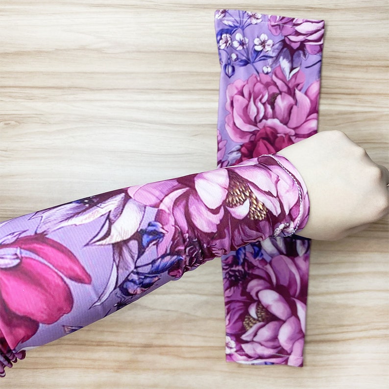 Peony Flower Magic Printed Long Arm Sleeves Long Arm Warmers,Sun Protection Sleeve.Drive UV Protection.Must Have Driving Supplies For Ladies image 8