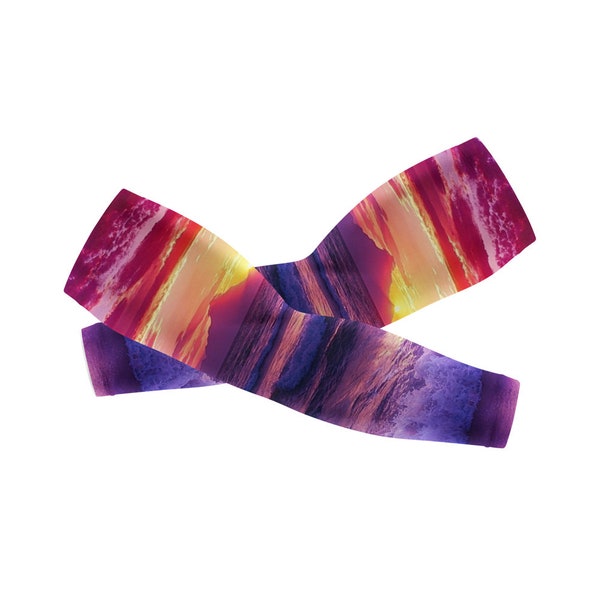 Sunburst Rainbow Colors Arm Cover,Arm Sleeves,UV Sunscreen Sleeve  Camouflage sleeves cooling sleeves Long Arm Cover