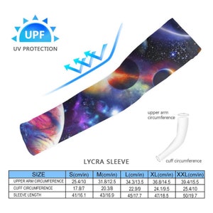 Colorful Universe Arm Cover,Arm Sleeves,UV Sunscreen Sleeve Camouflage sleeves cooling sleeves Long Arm Cover image 6