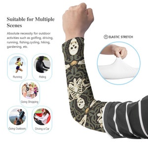 Demonic Skull Printed Arm Cover Long Arm Sleeves image 7