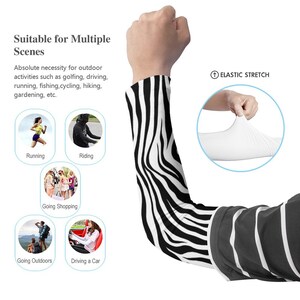 Zebra Seamless Pattern Pattern Arm Cover,Arm Sleeves,UV Sunscreen Sleeve image 7