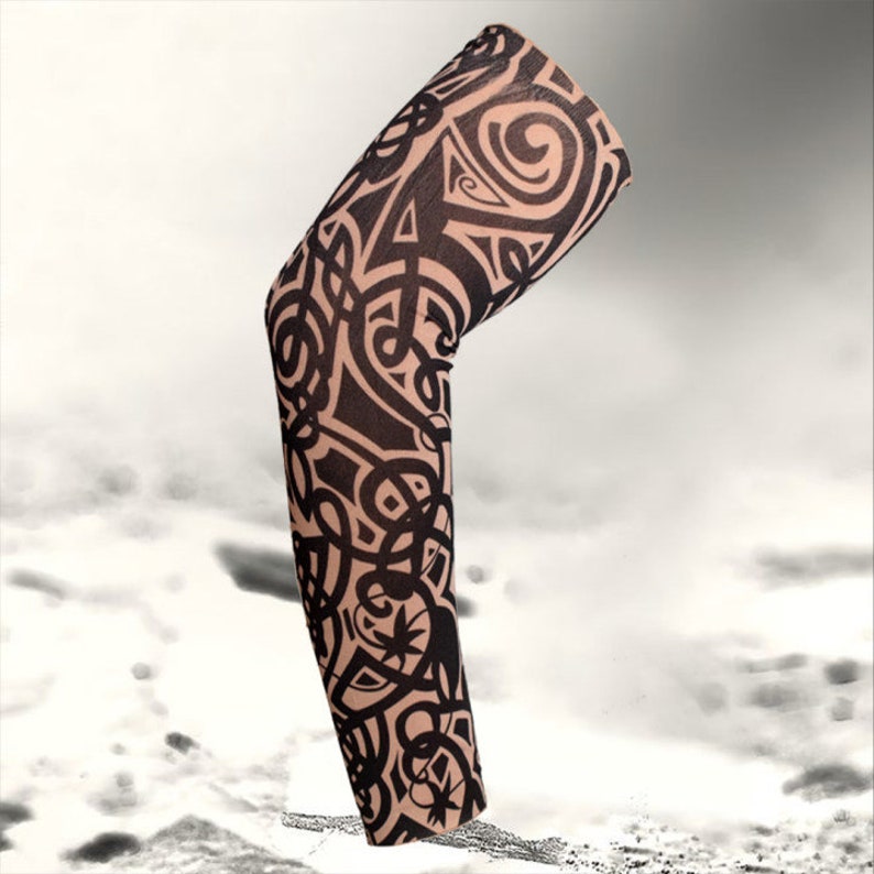 A Pair of Tattoo Arm Sleeves Sunscreen Sleeves Body Art Cosplay Accessories Driving Running Climbing Sleeves image 1