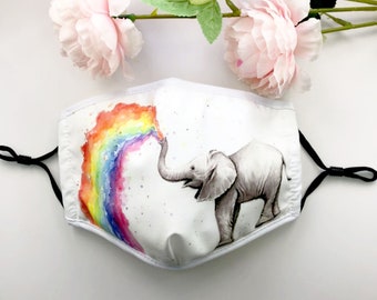 Elephant Affection Washable Face Mask,3D Mask Bracket -Silicone Face Mask Bracket Shopping Tote Bag and Pencil Case.