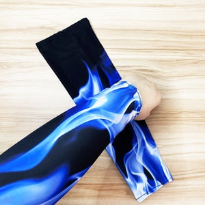 Blaze Blue Arm Cover,Arm Sleeves,UV Sunscreen Sleeve Camouflage sleeves cooling sleeves Long Arm Cover image 7