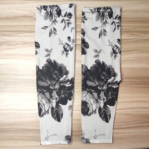 Gothic Floral Style Printed Long Arm Sleeves Long Arm Warmers,Sun Protection Sleeve.Drive UV Protection.Child Arm Sleeves image 8