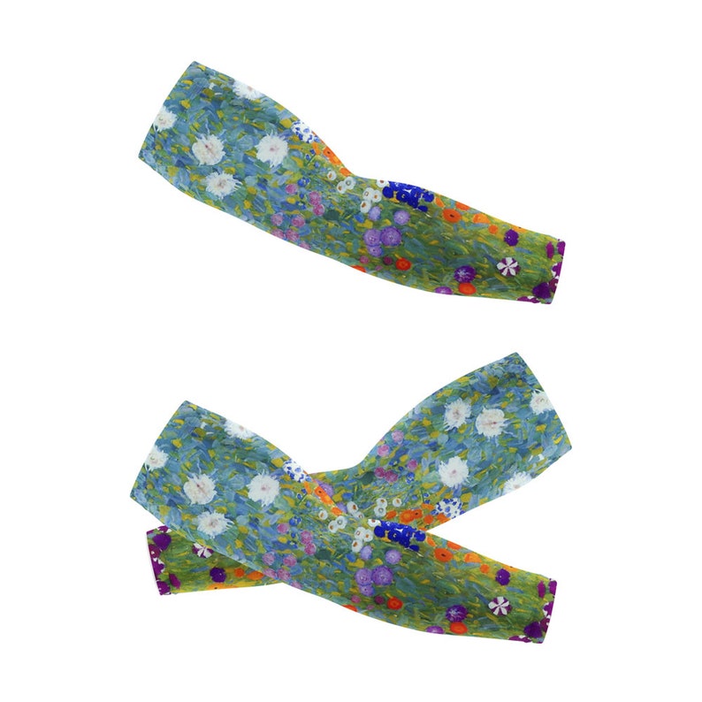 Jardin Monet Style Printed Long Arm Sleeves Long Arm Warmers,Sun Protection Sleeve.Drive UV Protection. image 2