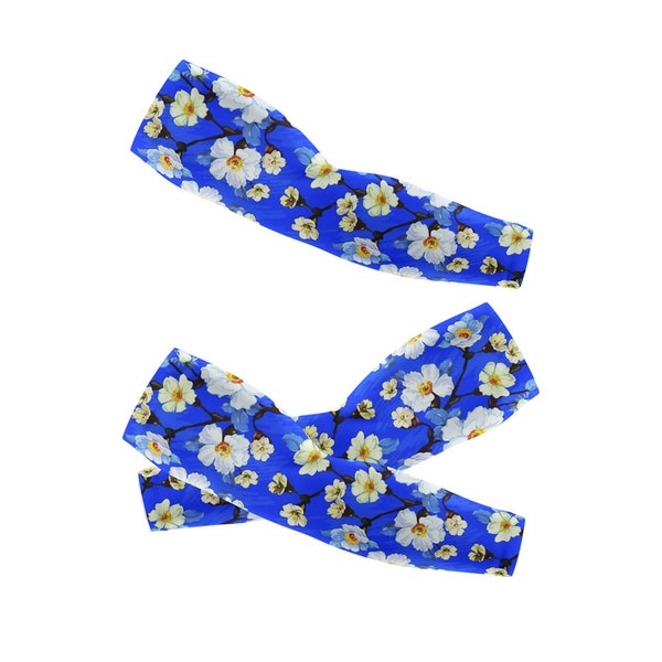 Fleurs de poire au printemps Manchons de bras Protection solaire UV Manches de refroidissement