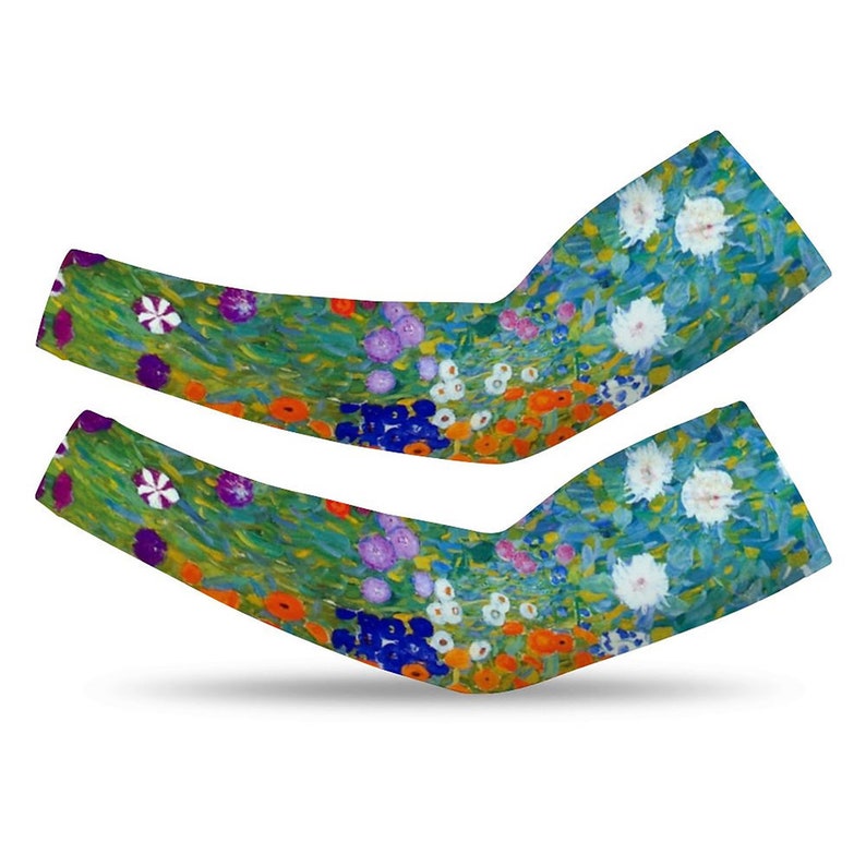 Jardin Monet Style Printed Long Arm Sleeves Long Arm Warmers,Sun Protection Sleeve.Drive UV Protection. image 7