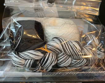 Weaving Kit:  "Weave Long and Prosper" Scarf Kit (Black and White)