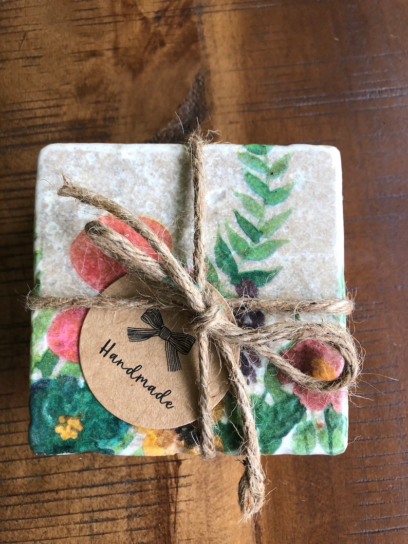 Wildflower Stone Coaster Set